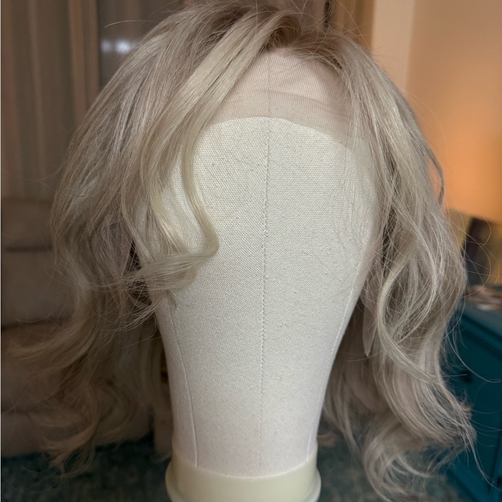 Silver Blonde Human Hair Lace-Front Wig for Women - Picture 8 of 16